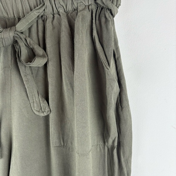 Nordstrom Know One Cares Women's Wide Leg  Paperbag Pants Belt Green Small - Picture 5 of 5